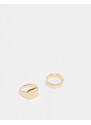 Faded Future - Confezione multipack di anelli dorati a sigillo e a fascia-Oro