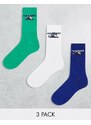 Jack & Jones - Confezione da 3 paia di calzini multicolore con stampa di montagna