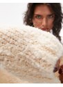 Topshop - Maglione bouclé color crema premium in misto lana d'alpaca-Bianco