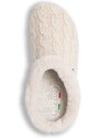 Pantofole bianche in tessuto da donna con sottopiede anatomico anti-shock Fly Flot