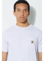 Carhartt WIP t-shirt in cotone uomo colore grigio