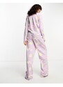 ASOS DESIGN Tall - Daydream - Completo pigiama con top a maniche lunghe e pantaloni lilla-Viola