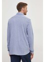 BOSS camicia in cotone uomo colore blu