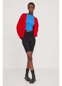 Tommy Jeans cardigan in cotone colore rosso