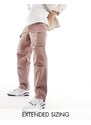 ASOS DESIGN - Pantaloni cargo larghi rosa polvere
