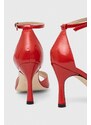 Custommade sandali in pelle Ashley Glittery Lacquer colore rosso 000202046
