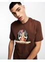 Coney Island Picnic - T-shirt marrone con stampa sul petto in coordinato-Brown
