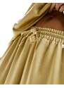 Flounce London - Pantaloni ampi in raso color oro in coordinato