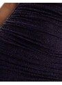 Only - Vestito a fascia viola glitterato con dettaglio arricciato