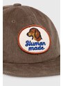 Human Made cappello con visiera in velluto a coste 6 Panel Corduroy colore grigio con applicazione HM26GD011