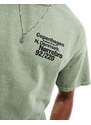 New Look - T-shirt kaki scuro con scritta Copenhagen-Verde