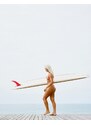 Billabong X Amanda Djerf - Sunny Coast - Top bikini a fascia arricciato a fiori rétro-Multicolore
