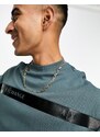 Armani Exchange - Felpa grigio ardesia con fettuccia con logo sul davanti