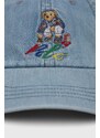 Polo Ralph Lauren berretto da baseball in cotone colore blu con applicazione