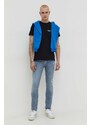 Karl Lagerfeld Jeans felpa uomo colore blu con cappuccio