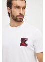Karl Lagerfeld t-shirt in cotone uomo colore bianco con applicazione