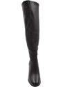 Malu Shoes Stivali donna alti marrone basic a tacco largo comodo 10 cm punta tonda sopra al ginocchio moda