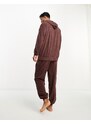 Calvin Klein - Joggers da casa in spugna color bordeaux profondo-Brown