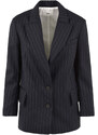 SOLOTRE Giacca Blazer Donna gessata blu