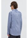 HUGO camicia in cotone uomo colore blu