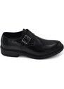 Malu Shoes Scarpe uomo con fibbia eleganti vera pelle nera abrasivato suola in gomma ultraleggera handmade in italy fibbia argento