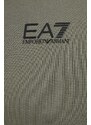 EA7 Emporio Armani felpa in cotone uomo colore verde con cappuccio
