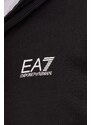 EA7 Emporio Armani felpa in cotone uomo colore nero con cappuccio