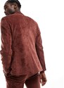 ASOS DESIGN - Giacca da abito skinny in velluto a coste rosso ruggine
