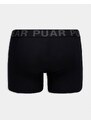 Pull&Bear - Confezione da 3 paia di boxer neri con fascia in vita con logo grigio a contrasto-Nero