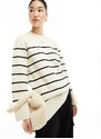 Selected Femme - Maglione bianco a righe nere