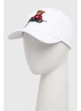 Guess berretto da baseball in cotone colore bianco con applicazione