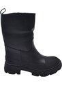 Malu Shoes Stivaletti donna platform boots combat in pelle nera punta gommata impermeabile fondo alto zip alto al polpacci tendenza
