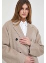 Karl Lagerfeld cappotto in lana colore beige