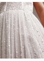 ASOS Curve ASOS DESIGN Curve - Esme - Vestito da sposa con corsetto decorato, spalline sottili e gonna a ruota-Bianco
