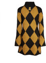 La DoubleJ Dresses gend - Argyle Mini Dress Black & Mustard L 48% Alpaca Superfine 36% Poliacrilyc 9% Polyamide 7% Polyester