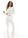 Threadbare Petite - Pantaloni da sci bianchi con tasche cargo-Bianco