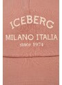 Iceberg berretto da baseball in cotone colore rosa