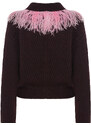 La DoubleJ Knitwear gend - High Kick Cardigan Bordeaux L 66%Baby Alpaca 22%Polyammide 10%Wool Merino Fine 2%Ostrich Feathers