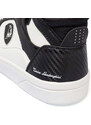 Sneakers alte bianche e nere da bambino con logo laterale Tonino Lamborghini BullBlaze Elite