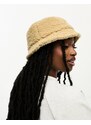 New Balance - Cappello da pescatore in pile borg beige-Bianco