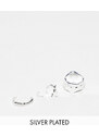 Topshop - Byron - Confezione da 3 anelli fusi placcati in argento