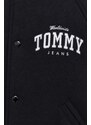 Tommy Jeans giubbotto bomber in misto lana colore nero