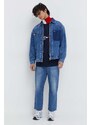 Tommy Jeans giacca di jeans in cotone colore blu navy
