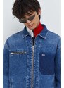 Tommy Jeans giacca di jeans in cotone colore blu navy