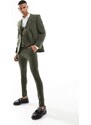 ASOS DESIGN - Pantaloni da abito super skinny kaki-Verde