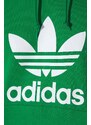 adidas Originals felpa in cotone Adicolor Classics Trefoil uomo colore verde con cappuccio IM9403