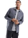 Calvin Klein - Camicia giacca in nylon e cotone color antracite-Grigio