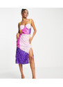 Esclusiva Lace & Beads - Vestito midi con decorazioni color block-Multicolore