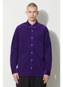 Carhartt WIP camicia in velluto a coste Longsleeve Madison Fine Cord Shirt colore violetto I030580.1ZTXX