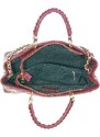 Borsa da donna in vera pelle CAMILLA MAXI, colore BORDEAUX, CHIAROSCURO, Made in Italy